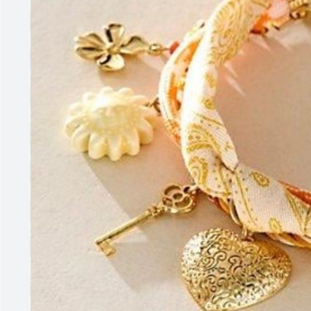 Free People Gold and Cream Charm Bracelet - Picture 5 of 5
